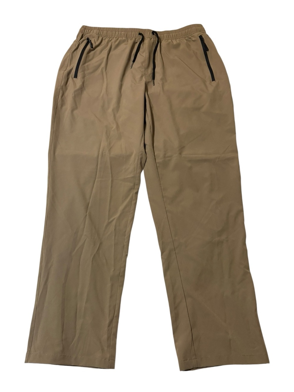 Hiking Pants Size 38 Khaki Tan Elastic Waist Zip Pockets